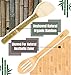 Neet Unshaved Organic Bamboo Cooking Utensils - 7 Piece Set Utensil Holder Organizer - Rice Paddle - Wooden Cooking Spoon & Spatula Kitchen Unique Wood Gift Idea