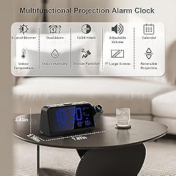 Projection Alarm Clock for Bedroom with