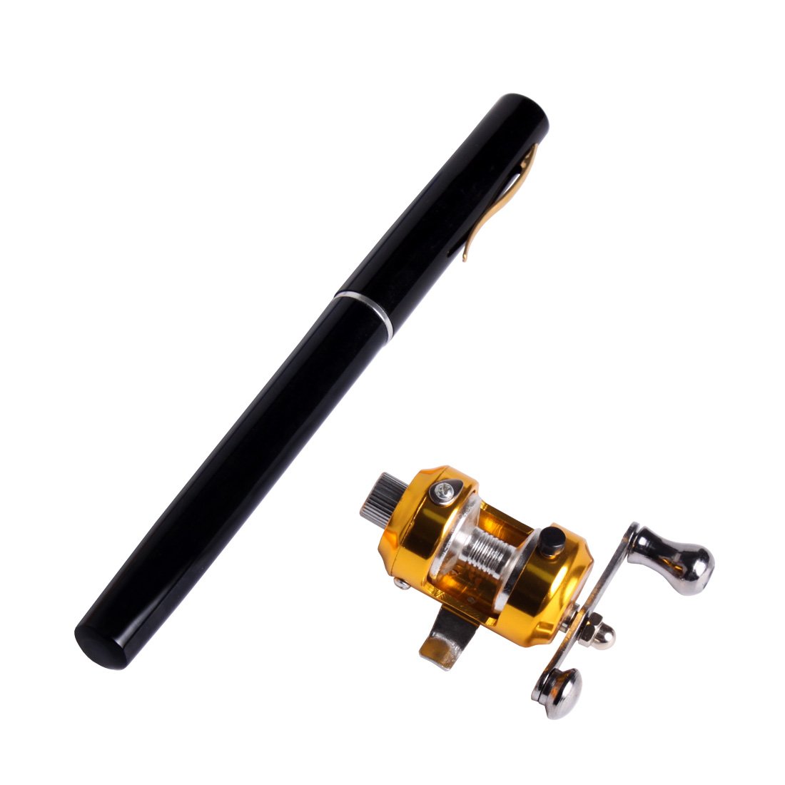 Andux Mini Portable Fishing Rod of the Pen Fishing Gear, Carbon Rock Fishing Rod, Saltwater Fishing Rod Blue