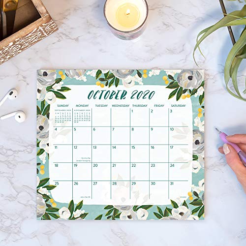 Magnetic monthly calendar pad 2021 in bella flora by orange circle