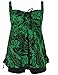 Firpearl Women's Paisley Print Pin Up Plus Size Tankini Swimdress Swimsuit