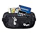 egoz Travel Money Belt RFID Blocking, Under Clothes Waist Bag, Hidden Security Pouch for Cash Cards Passport Tickets, 2 Zip Pockets Adjustable Strap Side Clip Washable Light Slim Comfort (Black)