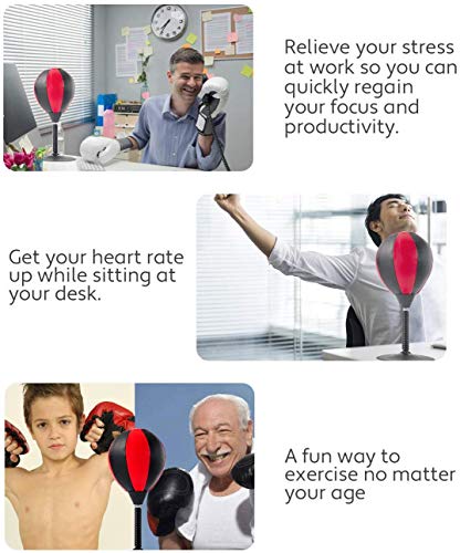 Tonyko Portable Stress Reliever Speed Punching Ball Ideal for Relaxing on Desk, Wall,Smooth Surface