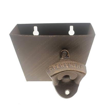 Buy Outdoor Mounted Beer Opener Bottle Cap Catcher Heavy Vintage Wall Mounted Bottle Opener Cast Iron Open Here Antique Copper Online At Low Prices In India Amazon In