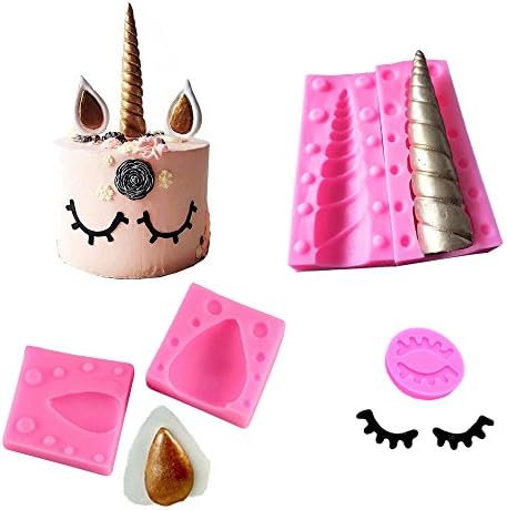 Echodo Unicorn Silicone Cake Topper Molds Fondant Cake Mold for Baby Shower Wedding and Birthday Party