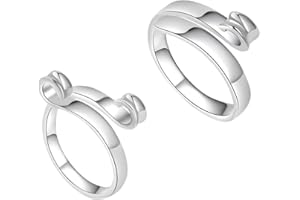 MKYSZLT 2 Pack Adjustable Knitting Crochet Loop Ring,Crochet Tension Ring for Finger,Metal Open Yarn Guide Finger Holders,Knitting Thimbles for Crochet,2 Styles (Silver)