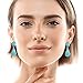 Turquoise Earrings Sterling Silver 925 & Genuine Turquoise