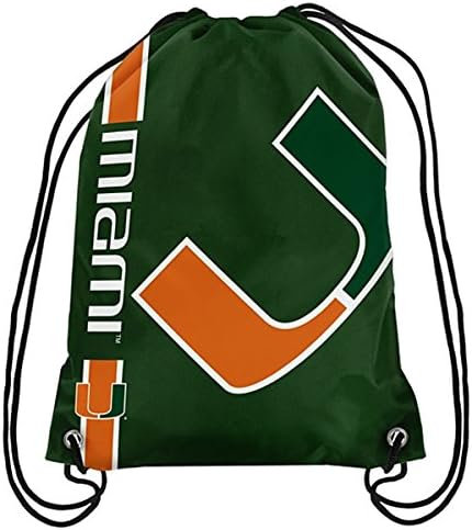 Official National Collegiate Athletic Association Fan Shop Authentic Drawstring NCAA Back Sack (Miami Hurricanes)