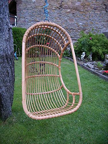 Hängesessel aus Rattan Hängekorb Hängestuhl Schwingsessel XL apricot