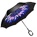 owen kyne Windproof Double Layer Folding Inverted Umbrella, Self Stand Upside-down Rain Protection Car Reverse Umbrellas with C-shaped Handle