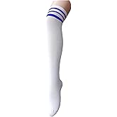 Zando Womens Stripes Thigh High Socks Thigh Highs Casual Knee High Stockings