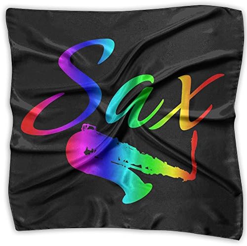 Rainbow SAX Music Women's Fashion Print Square Scarf Neckerchief Headdress S