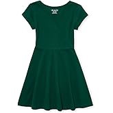 The Children's Place Girls' Short Sleeve Basic Skater Dress 2 Pack