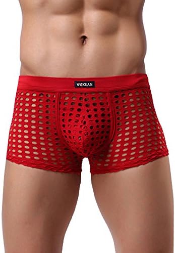 Trunks Mens See Through Mesh Openwork Buckled Bikini Hollow Briefs Underwear