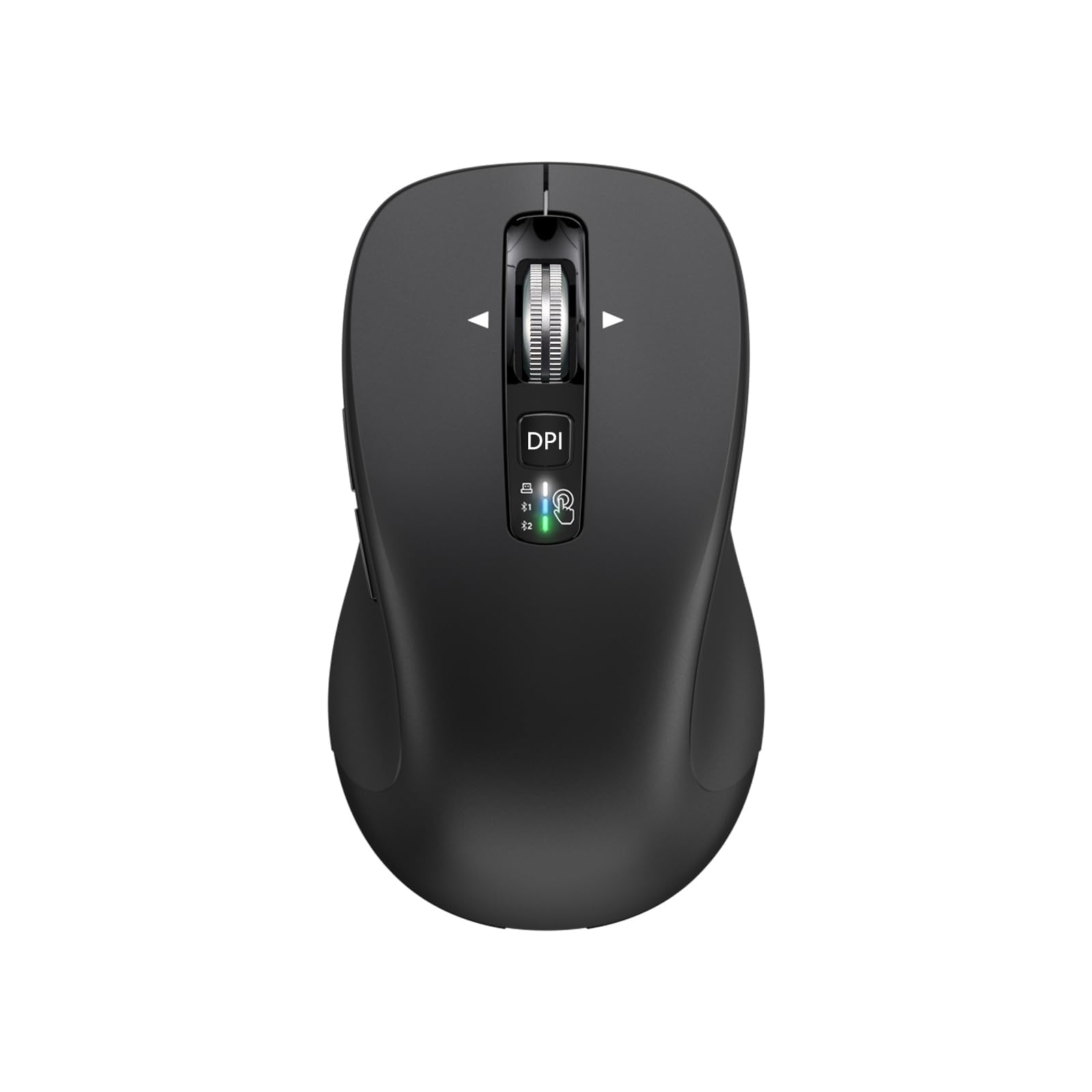 Photo 1 of CITLLA Wireless Bluetooth Mouse (USB + BT1 + BT2), Full Size Mouse, 4-Way Scrolling, Multi-Device Silent Mouse for Computer, Laptop, iPad, MacBook (Black)