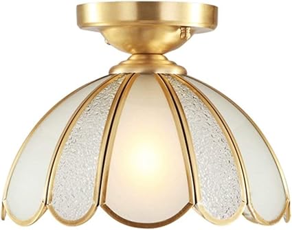 Luz de la lámpara de cristal de cobre Loft retro techo de techo redonda