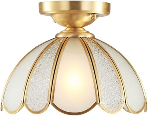 Luz de la lámpara de cristal de cobre Loft retro techo de techo redonda