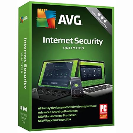 AVG Technologies AVG Internet Security 2018, Unlimited Devices, 1 Year [Key Card]