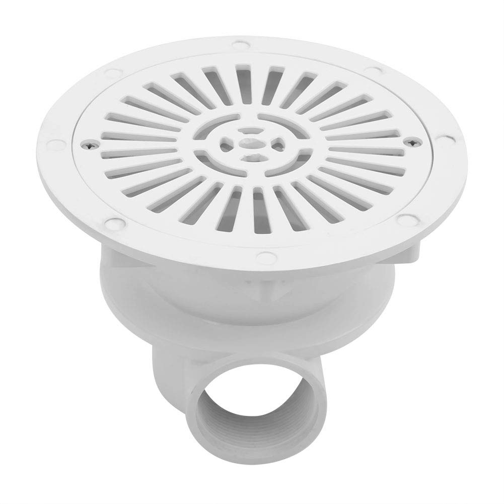 8.3 Inch Pool Main Drain Floor Drain, ABS Swimming Pool Main Drain Round Floor Drain G2 Water Inlet Draining Accessory Directional Flow Inlet Fitting, White
