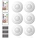 Wireless LED Puck Light, Multi Color Light with 2 Remote Control, Kitchen Under Cabinet Light Operates On AA Batteries, Touch Light for Closet, Stair, Bedroom, Lockers - 6 Pack, (18 PCS Batteries)