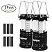 HIPPIH Led Camping Lantern, 2 Pack Portable Collapsible Outdoor Flashlight -Survival Kit for Hiking, Emergencies, Hurricanes, Outages, Storms (6 AA Batteries Included, Black)