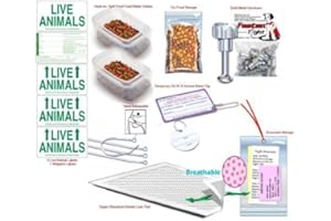 DRYFUR Complete - LG Deluxe Pet Airline Travel Kit with Pad, Dishes, Live Animal Labels, Water Funnel, Metal Nut Bolts, Name tag, Travel Document Holder