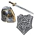 Tigerdoe Gladiator Costume - Helmet, Shield, & Sword - Roman Armor Knight - 3 Pc - Halloween Costumes for Men