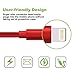 Aonsen iPhone Cable 3Pack 10FT Nylon Braided Certified Lightning to USB iPhone Charger Cord for iPhone 8 7 Plus 6S 6 SE 5S 5C 5, iPad 2 3 4 Mini Air Pro, iPod Nano 7 - Red