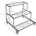MyGift Black Metal Plant Stand, 3-Tier Decorative Indoor Outdoor Flower Pot Holder Rack, Multiple Planter Pot Storage Shelf for Garden Patio Balcony Porch Corner Living Room