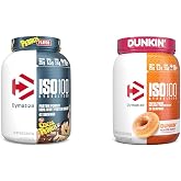 Dymatize ISO100 Hydrolyzed Protein Powder, 100% Whey Isolate, 25g of Protein, 5.5g BCAAs &amp; ISO100 Hydrolyzed Protein Powder, 100% Whey Isolate, Dunkin' Glazed Donut Flavor