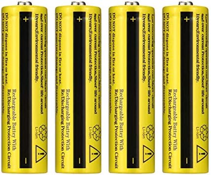 4PCS 3.7V Rechargeable Lithium 9800mAh Battery Button Top Used for Led Flashlight and Headlamp (Batteries size: 18x65mm)