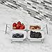 Serving Tray for Parties - 4 Small Tray Serving Platter - White Ceramic Compartment Bowls for Food, Parties, Snacks, Condiments, Appetizers - Four Removable 4 x 4.75 inch Trays
