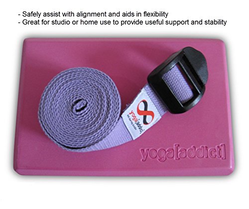 image for YogaAddict Yoga Blocks 2 Pack and Cinch Strap Set with Gift Box, Set, 