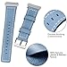 Mornex Watch Band Compatible with Fitbit Ionic, Genuine Leather Bands Classic Leather Replacement Accessory Strap Smart Watch, Women Men Small Large(Airy Blue)