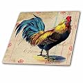 3dRose ct_108229_2 Vintage Rooster Digital Art by Angel and spot-Ceramic Tile, 6"