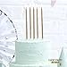 WEEPA 24 Count Birthday Candles Long Thin Cake Candles Metallic Birthday Candles in Holder for Birthday Cake Wedding Cake Champagne Gold