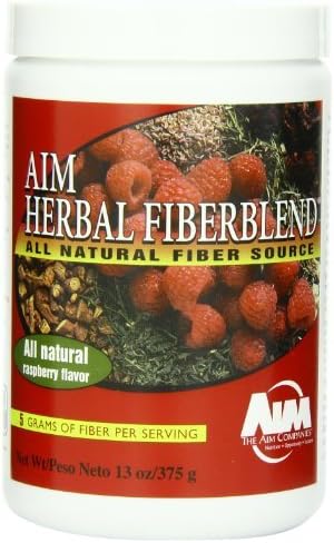 AIM Herbal Fiberblend Fiber Supplement & Colon Cleanser - 375 Grams Raspberry Powder by AIM International