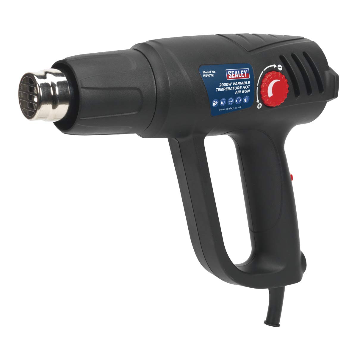 Sealey Hs107K Variable Temperature Hot Air Gun Kit 2000W 50-450