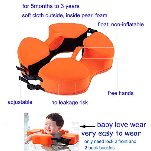 V Convey 5M to 3Y Old Baby Pool Float 2020 New Shoulder Non-Inflatable Float Infant Solid Swimming Float Classic Swim Trainer Relaxing Pool Float Children Swim Training Aid Swimming Ring - Thumbnail 6