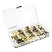 LolliBeads (TM) Assorted Size Silver Gold Antiqued Brass Bronze Ribbon Leather Cord Bookmark End Bracelet Pinch Crimps Kit Spring Coil End Lobster Clasps Chain Extenders Pack (1000 Pcs)