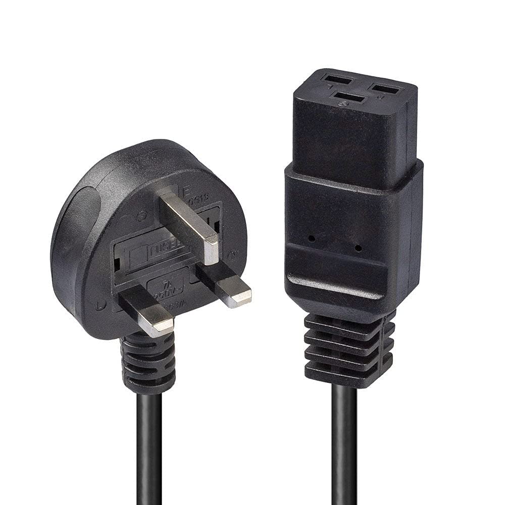 LINDY 2m UK 3 Pin Plug to IEC C19 Power Cable Black