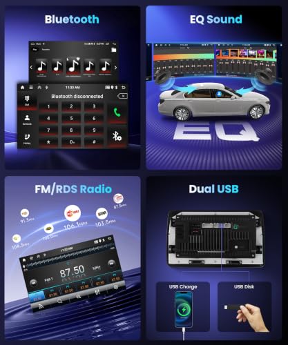 Motorsi Carplay Car Radio for Fiat Panda 2002-2012, 2G+64G Wireless Android Auto Radio Touchscreen da 7 pollici GPS Navigation WiFi FM/RDS Radio SWC Canbus Bluetooth EQ + Backup Camera
