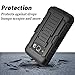 Galaxy Express 3 Case, Galaxy Luna Case, Galaxy Amp 2 / Galaxy J1 2016 Case, Starshop Dual Layers Kickstand Case With 0.33m 9H Tempered Glass Screen Protector Included and Locking Belt Clip Black