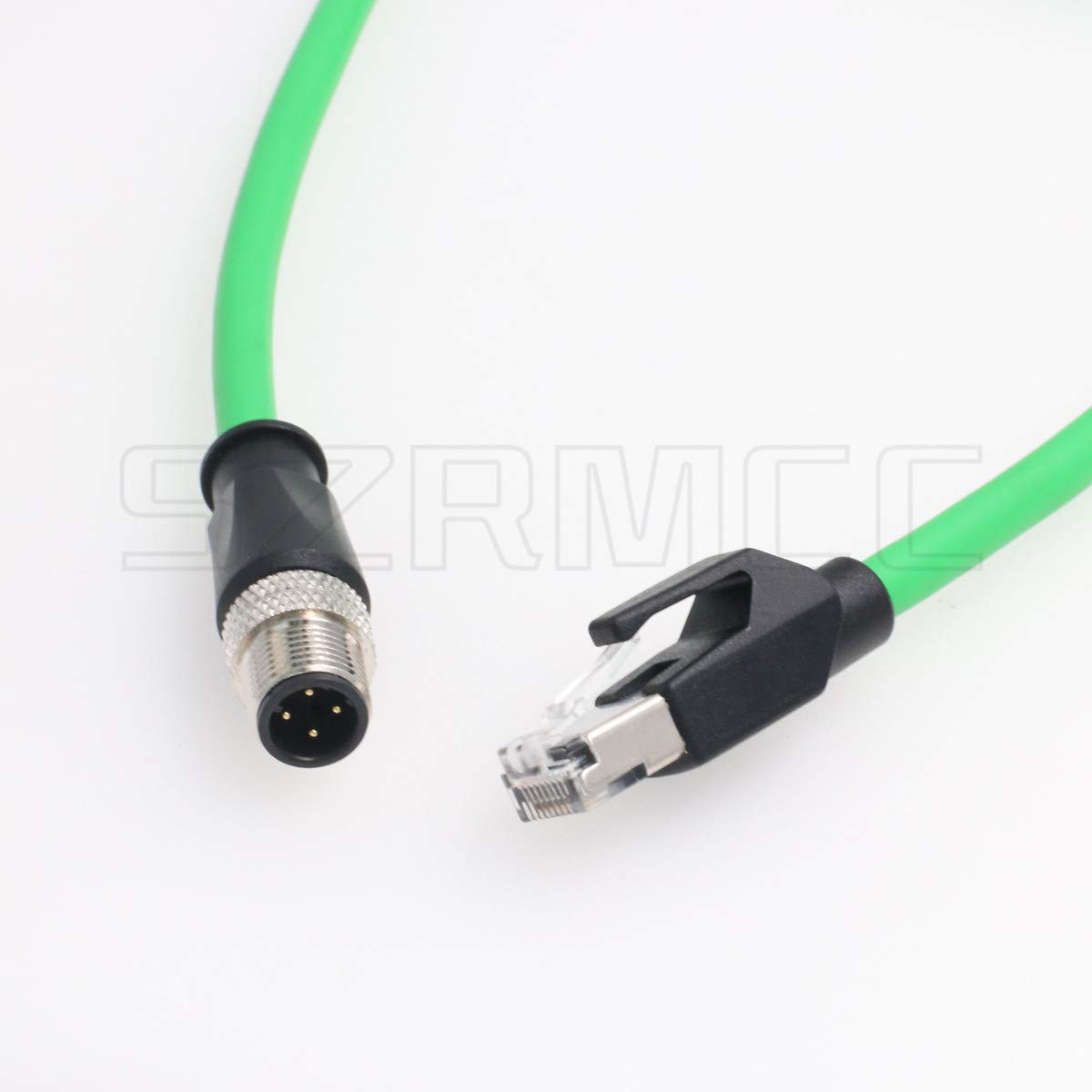 SZRMCC M12 4 Position DCoded Male to RJ45 Male High Flex Cat5e