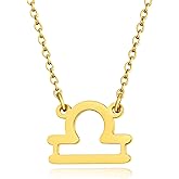 12 Zodiac Necklace for Women, 18K Gold Plated Horoscope Pendant, Astrology Constellation Necklace, Sister Gifts For Women
