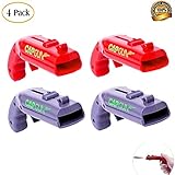 4 Pack Bottle Opener Creative Bottle Opener Cap Gun Plastic Beer Bottle Opener Cap Launcher Shooter for Home Bar Party Drinking Game (Red and Grey)