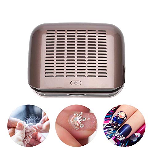 Filfeel Nail Dust Collector, 68W Pro Strong Power Manicure Suction Cleaner Machine for Salon UV Gel Acrylic Art Pedicure Tools(Brown)