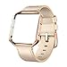 SWEES Leather Bands Compatible with Fitbit Blaze Smart Watch, Genuine Leather Replacement Band with Metal Frame Small & Large for Women Men, Champagne Gold, Rose Gold, Black, Brown, White, Grey, Beige