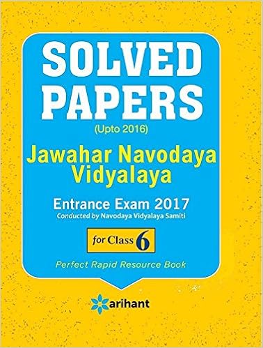 Solved Papers Upto 2016 Jawahar Navodaya Vidyalaya