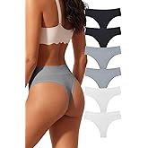 Duefik Seamless Thongs for Women Pack - No Show Invisible Underwear, Ultra Soft Breathable Panties for Yoga & Everyday